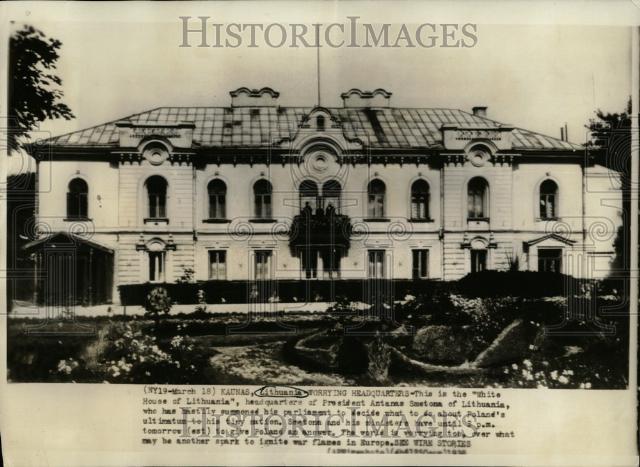 1938 Press Photo lituania president mansion - Historic Images