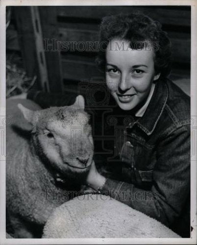 1960 Press Photo Sue Struble Bob the lamb - Historic Images