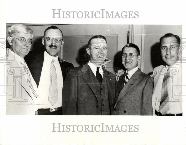 1934 Press Photo EL Averill CR Chapman JP Hartigan - Historic Images