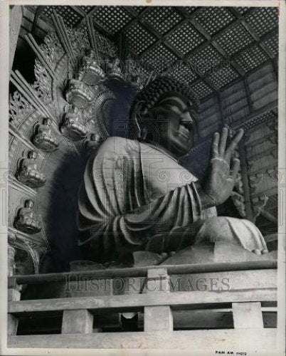 1963 Press Photo Worlds Largest Buddha Japanese Nara - Historic Images