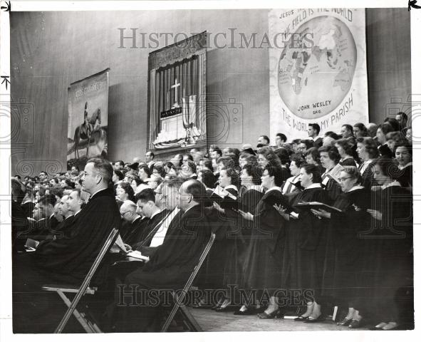 1952 Press Photo Methodist church mission service - Historic Images