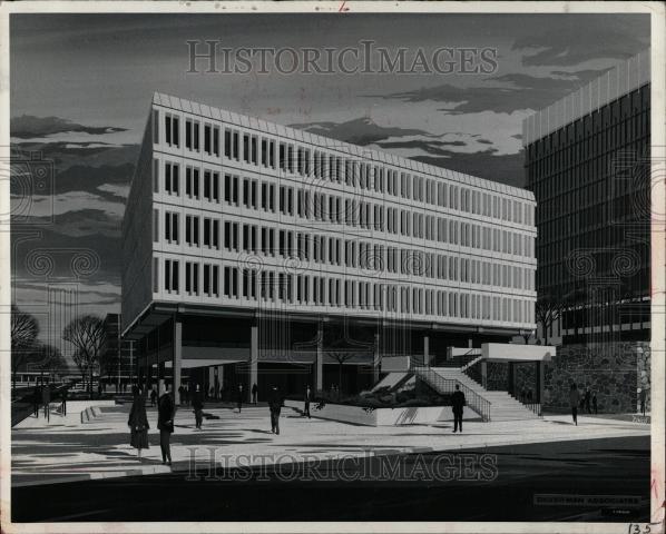 1965 Press Photo Michigan Consolidated Gas Building - Historic Images