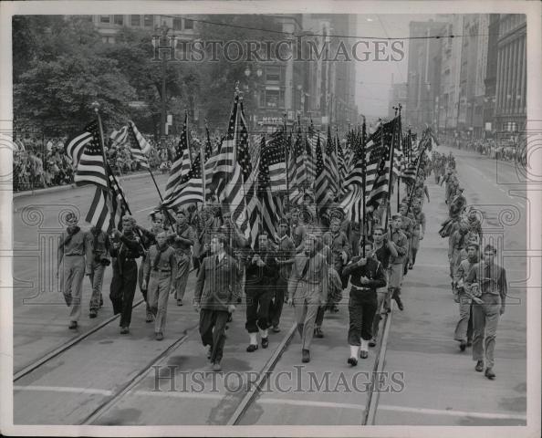 1950 Press Photo Michigan State Fair parade Woodward - Historic Images