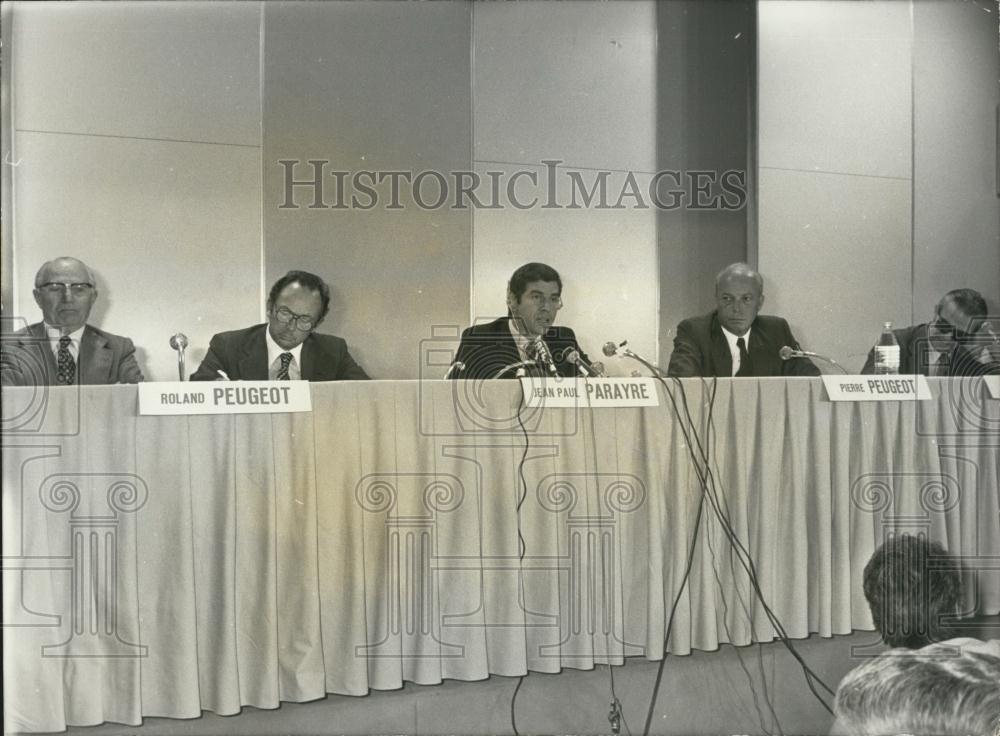 1978 Press Photo Francois Gauthier Roland Peugeot Jean Paul Parayre Paris - Historic Images