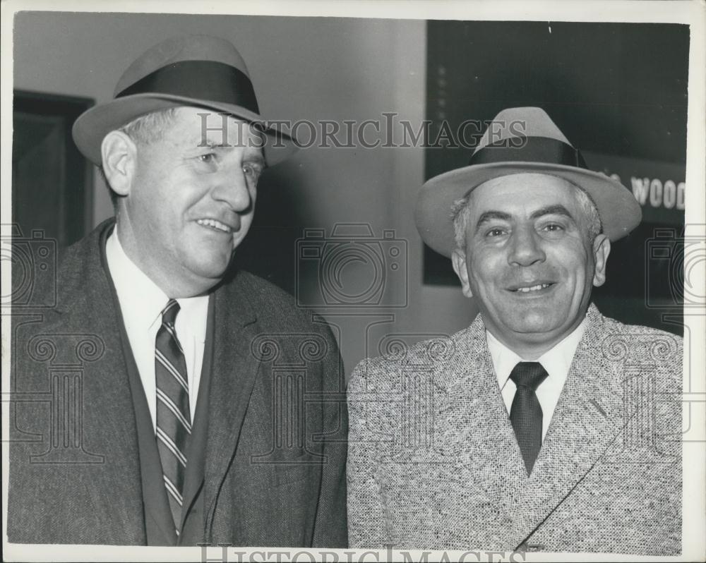 1961 Press Photo Joseph D. Maria Bingo King London Arrival Lawyer Gov. Furcola - Historic Images