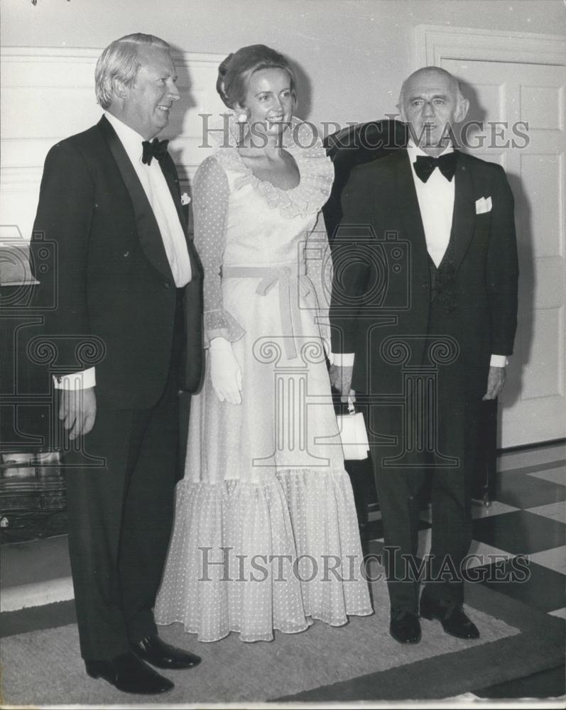 1971 Press Photo Australia Prime Minister William McMahon, Sonia, Edward Heath - Historic Images