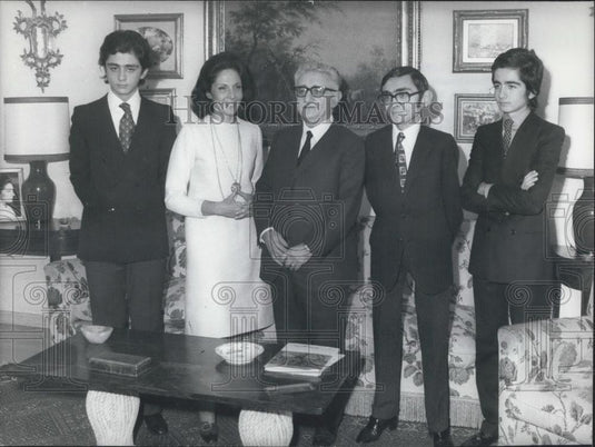 Press Photo Gen. Giovanni Leone & Wife Vittoria With Sons Naru,Paolo,Giancarlo - Historic Images