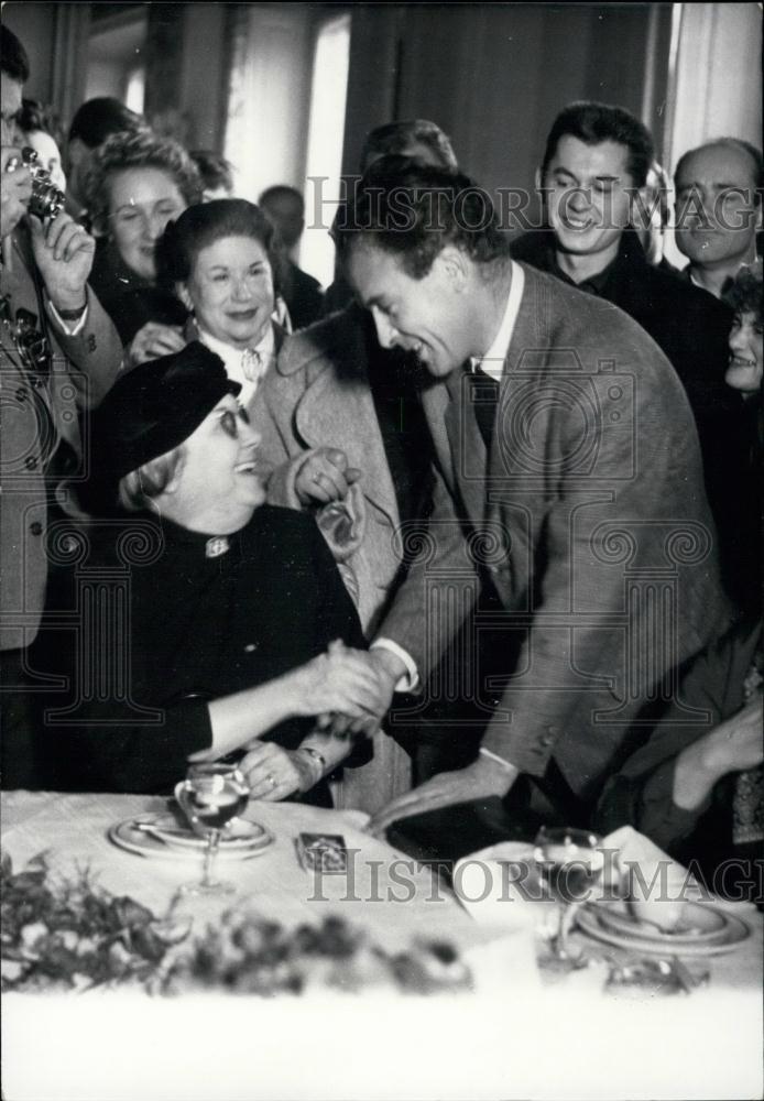 1957 Press Photo Prix Femina awarded to Christian Megret for his book Le Carref - Historic Images