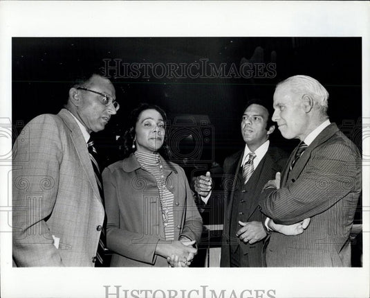Press Photo Al Lowenstein, Coretta Scott King, U.S. Amb. Andrew Young - Historic Images