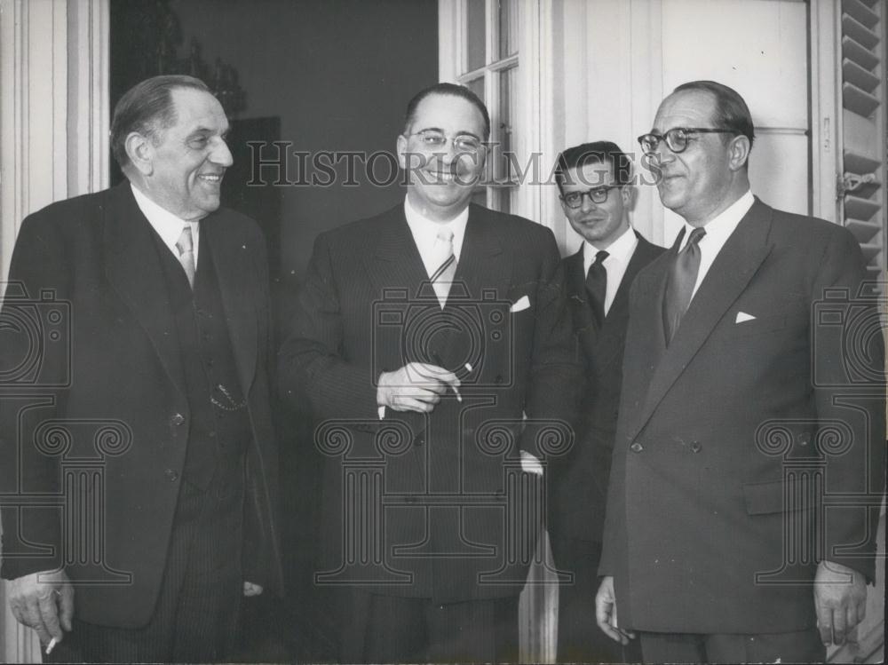 1953 Press Photo Chancellor Dr. Adenauer Prof. Niklas State Sectreatry Dr. Lenz - Historic Images