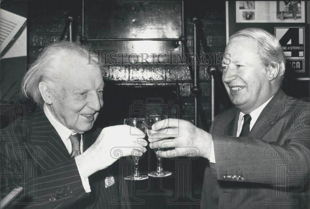 1973 Press Photo Leopold Stokowski at reception - Historic Images