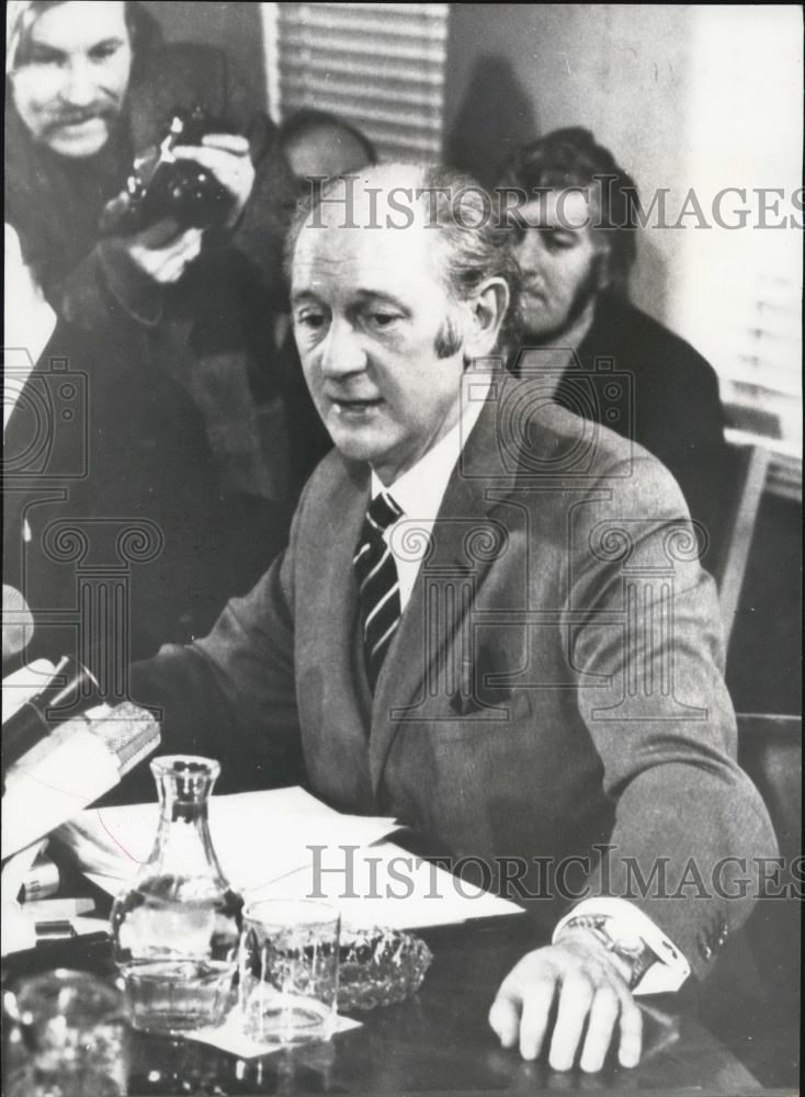 1973 Press Photo Mr. Jack Lynch Eire Prime Minister During Press Conference - Historic Images