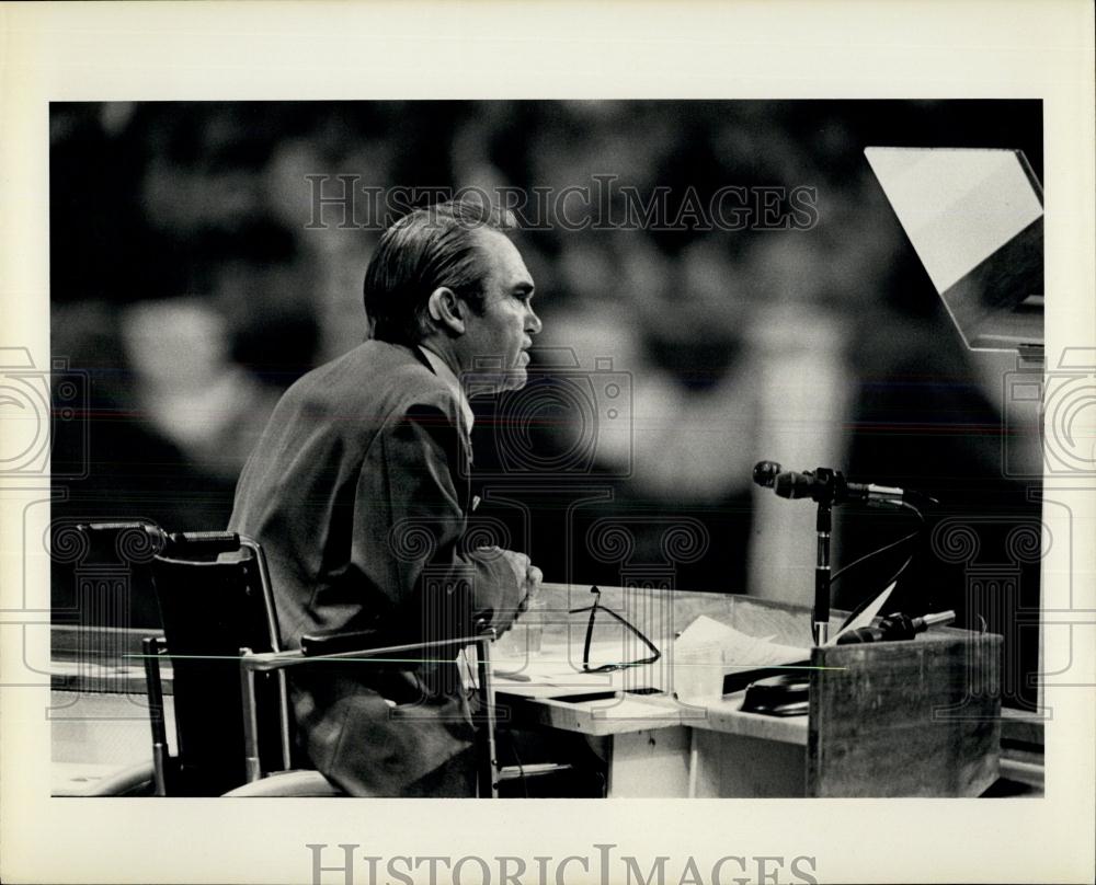 1976 Press Photo George C. Wallace, Gov of Ala at the Dem National Convention - Historic Images