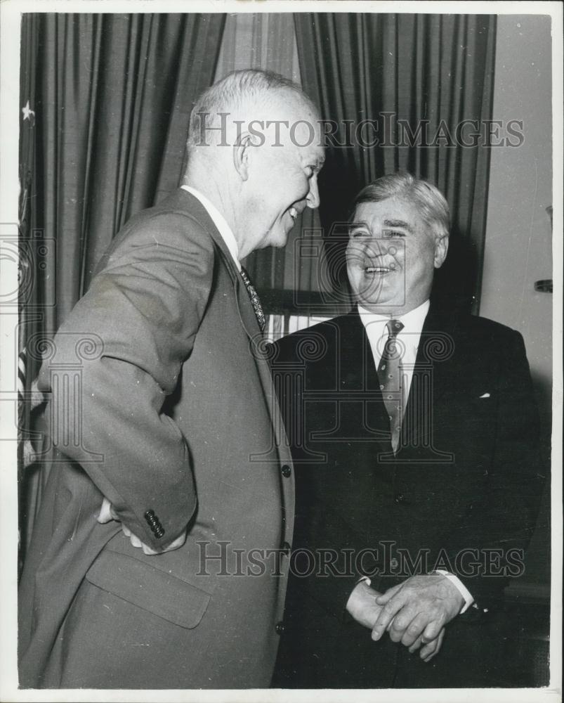 1960 Press Photo Aneurin Bevan Royal Free Hospital Ill President Eisenhower - Historic Images