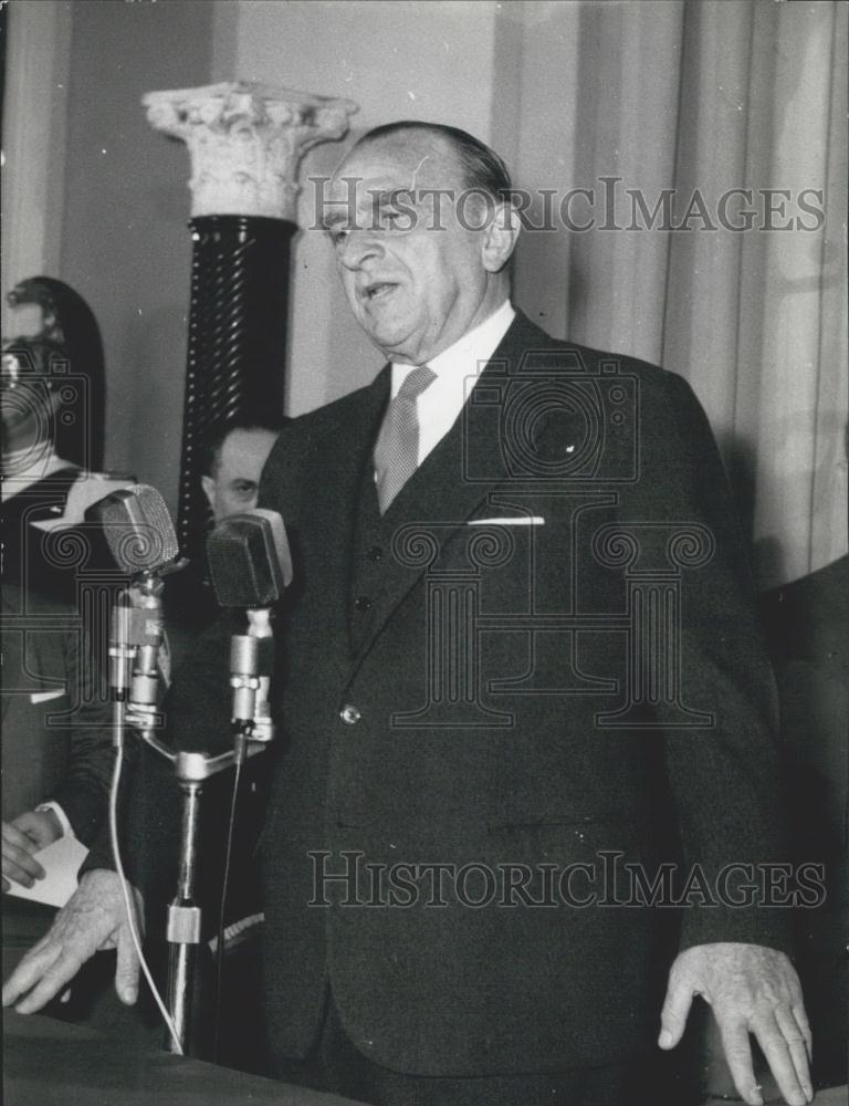 Press Photo Senate President Senator Cesaro Merzagora - Historic Images