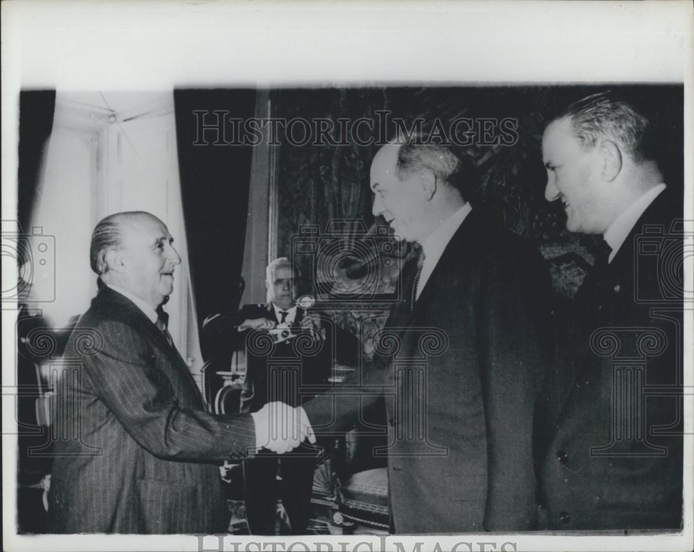 1961 Press Photo American Secretary of State Dean Rusk, General Franco, Madrid - Historic Images