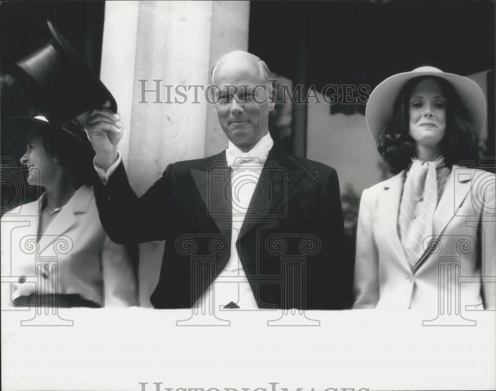 Press Photo Ambassador, Mr John J. Louis and wife and daughter - Historic Images