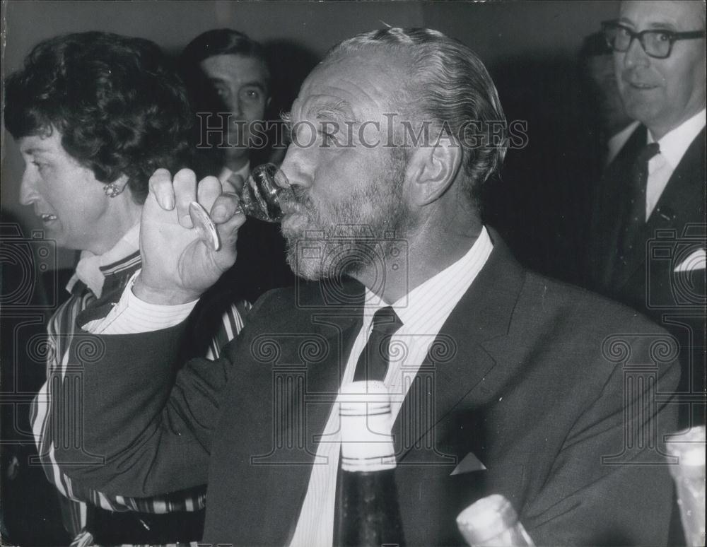 Press Photo Mr. Marples tastes the wine at British Food Fair - Historic Images