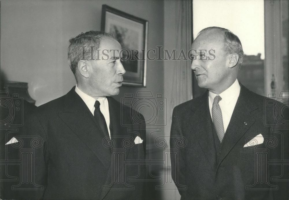 Press Photo Antoine Pinay ad Wilfrid Baumgartner - Historic Images