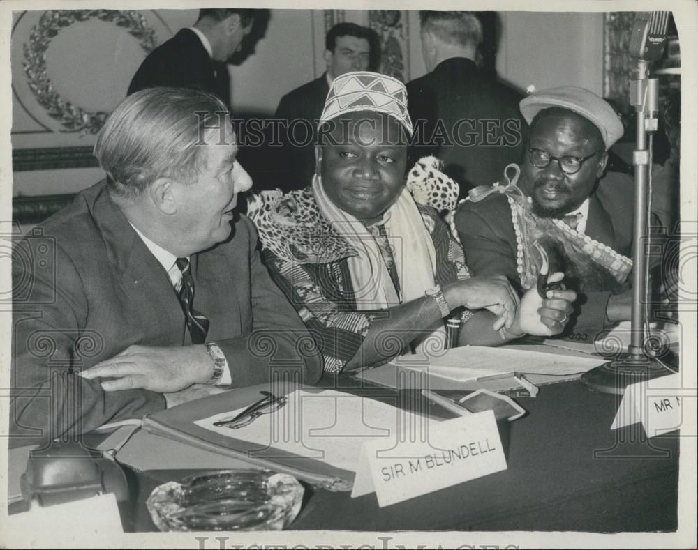 1962 Press Photo Sir Michael Blundell, R. G. Ngala, and M. Muliro Kenya Conferen - Historic Images