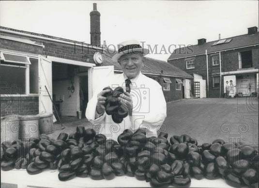 Press Photo Albert Hirst Chef With Black Puddings Factor Queen's Road Yorkshire - Historic Images