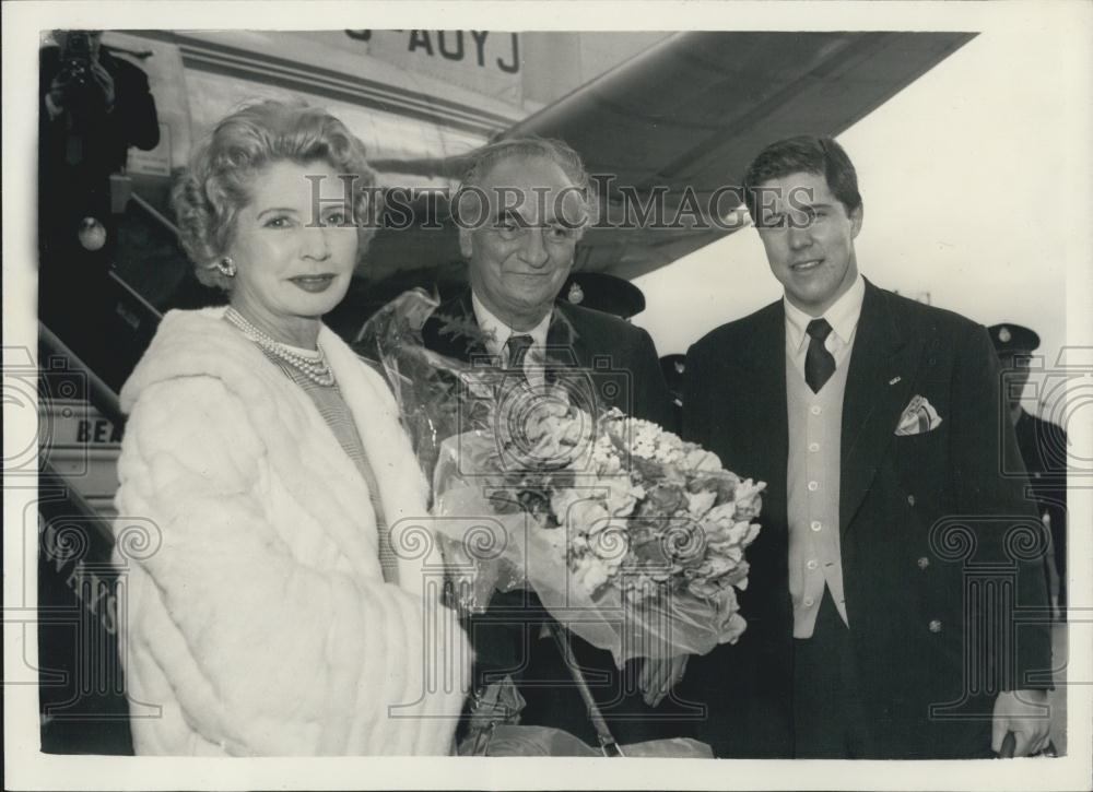 1958 Press Photo Sir Bernard and Lady Docker and the latter&#39;s son Lance - Historic Images