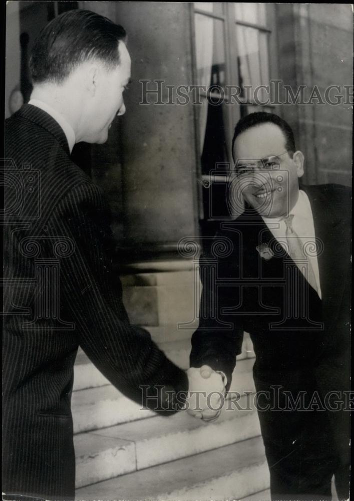 1961 Press Photo M. Masmoundi M. Edouard Blanpre oof De Gaulle&#39;s - Historic Images