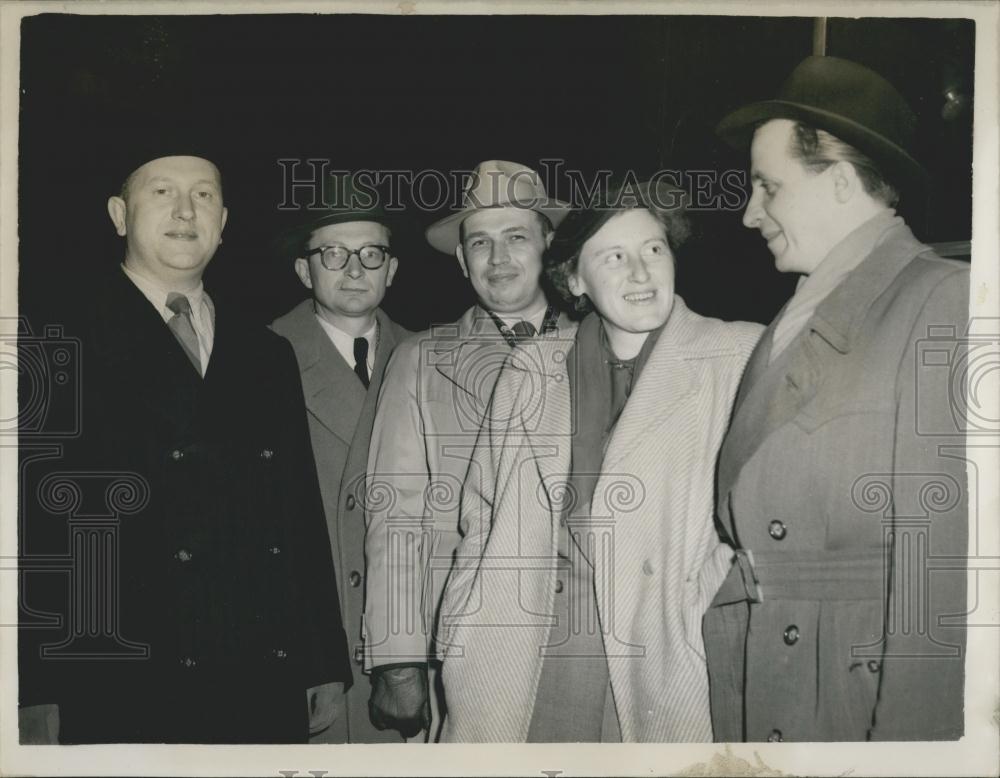 1953 Press Photo Five German Politicians arrive in London - Historic Images