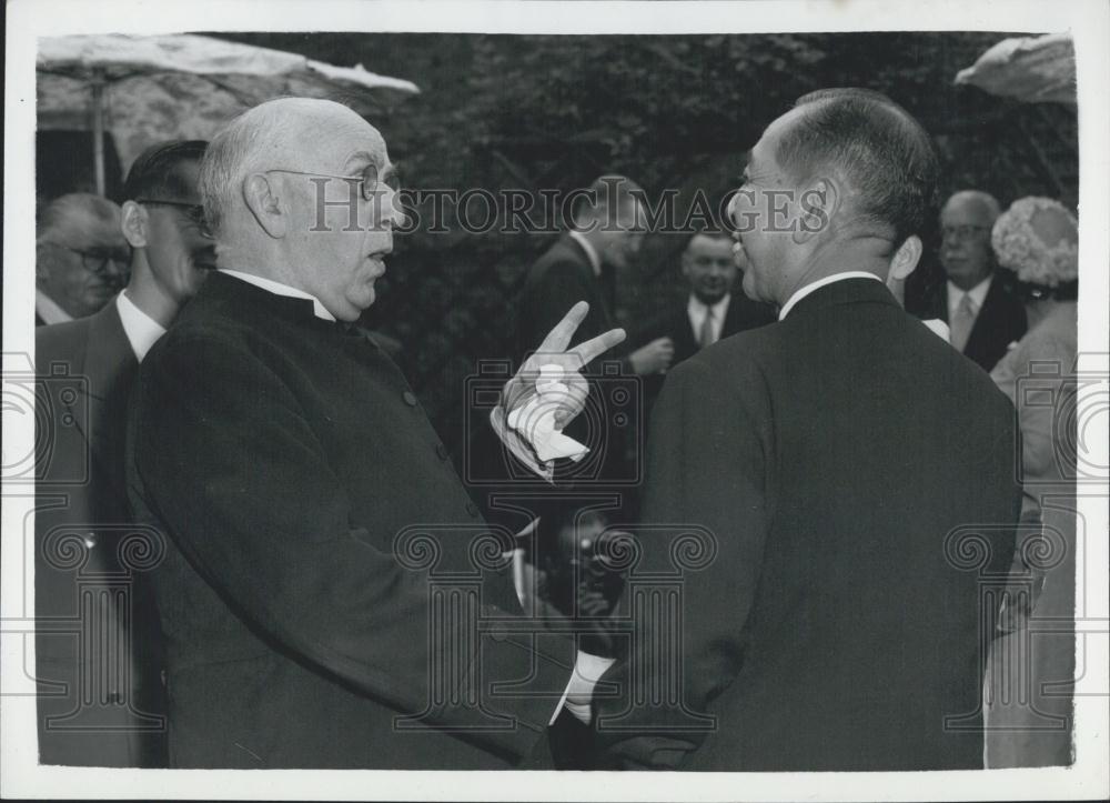 1959 Press Photo Japanese Premier Mr. Kishi &amp; Archbishop of Canterbury Dr Fisher - Historic Images