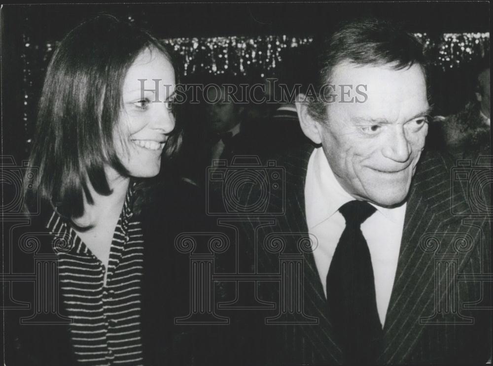 Press Photo Actot/author Eddie Constantine &amp; author Michaela Lenz - Historic Images