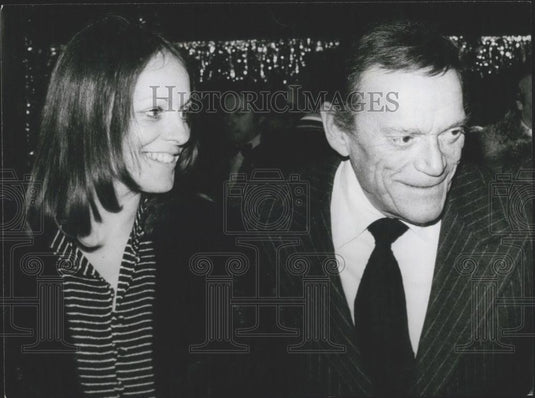 Press Photo Actot/author Eddie Constantine & author Michaela Lenz - Historic Images