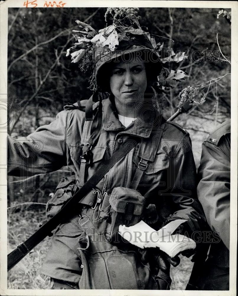 Press Photo Dressed up in soldier fatigues - Historic Images