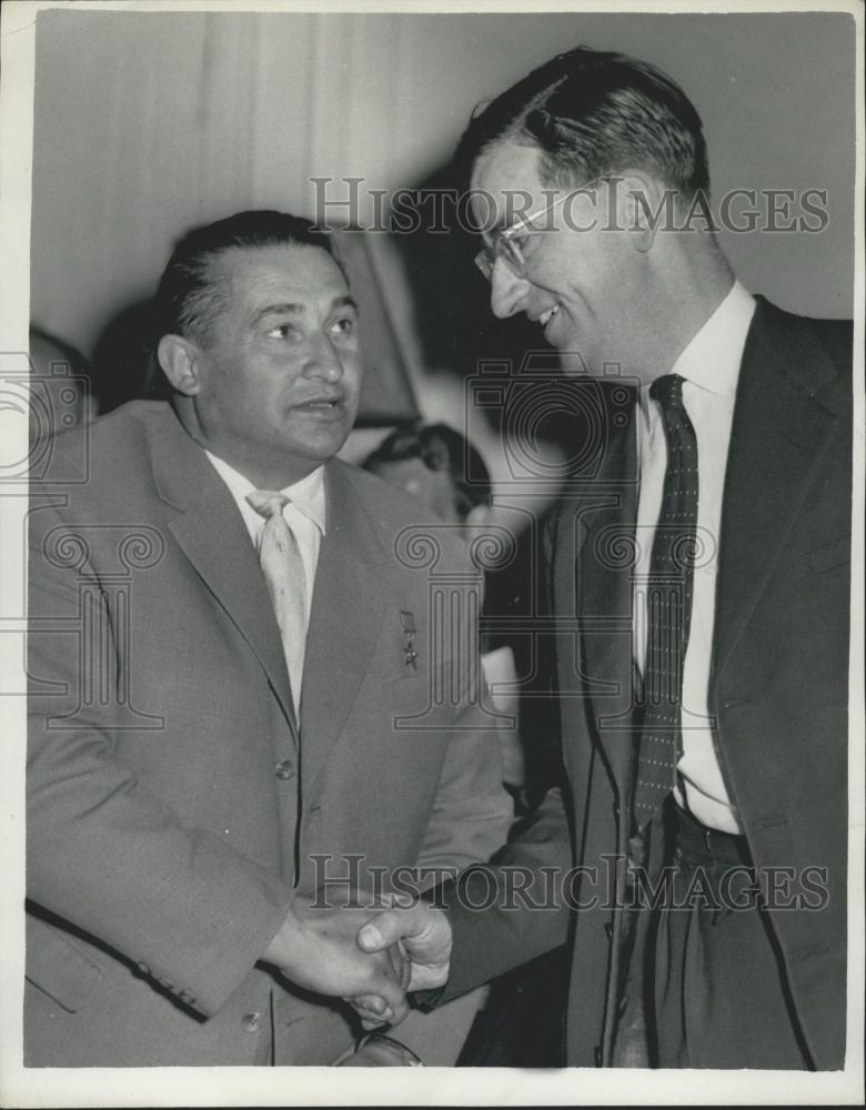 1961 Press Photo Alexis Soltanlika, R Graham, International Whaling Commission - Historic Images