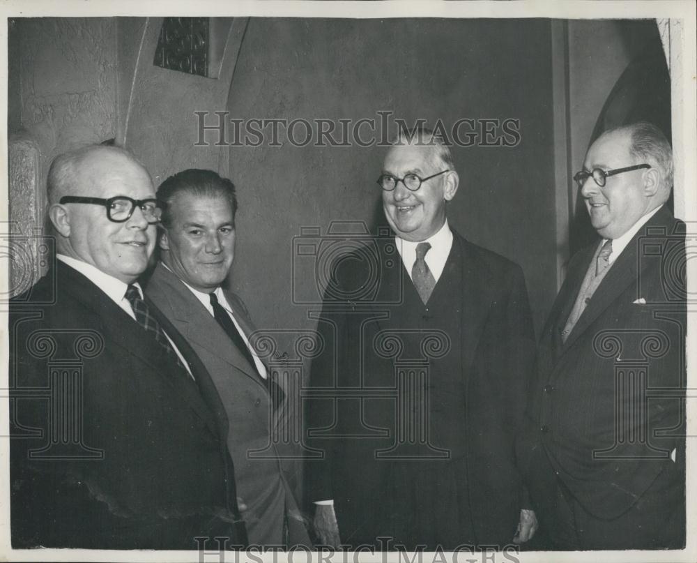 1954 Press Photo William Lawther, Hubert Houldsorth, National Union, Mineworkers - Historic Images