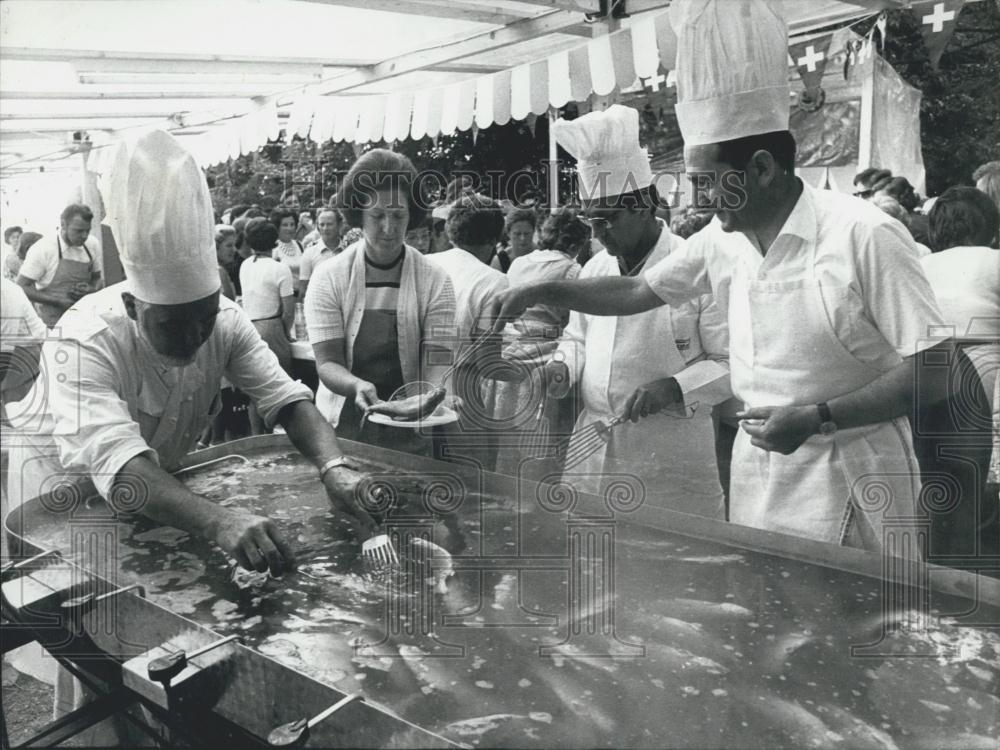 1973 Press Photo Trout Festival in the village of Pfaffikon - Historic Images