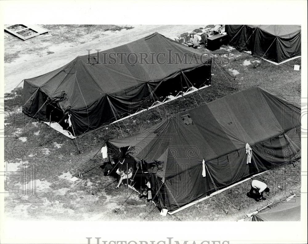 Press Photo Tent City, in Fort Walton Beach Florida,Cuban refugees - Historic Images
