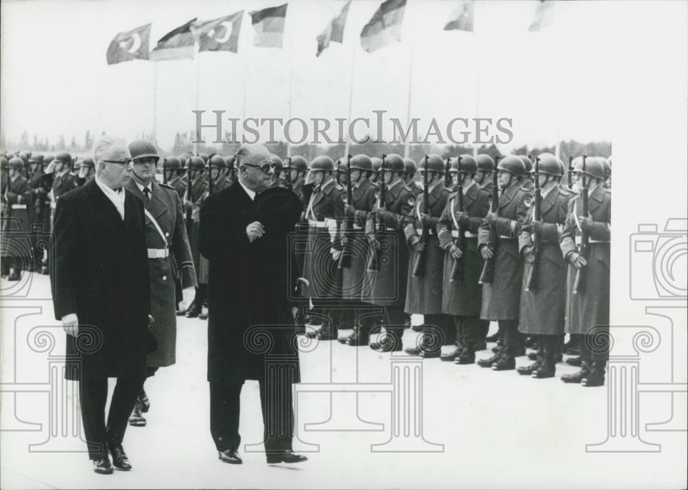 1970 Press Photo German Pres Dr. Gustav Heinemann &amp; Turkish PresCavdet Sunay - Historic Images