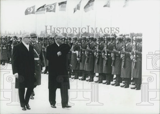 1970 Press Photo German Pres Dr. Gustav Heinemann & Turkish PresCavdet Sunay - Historic Images