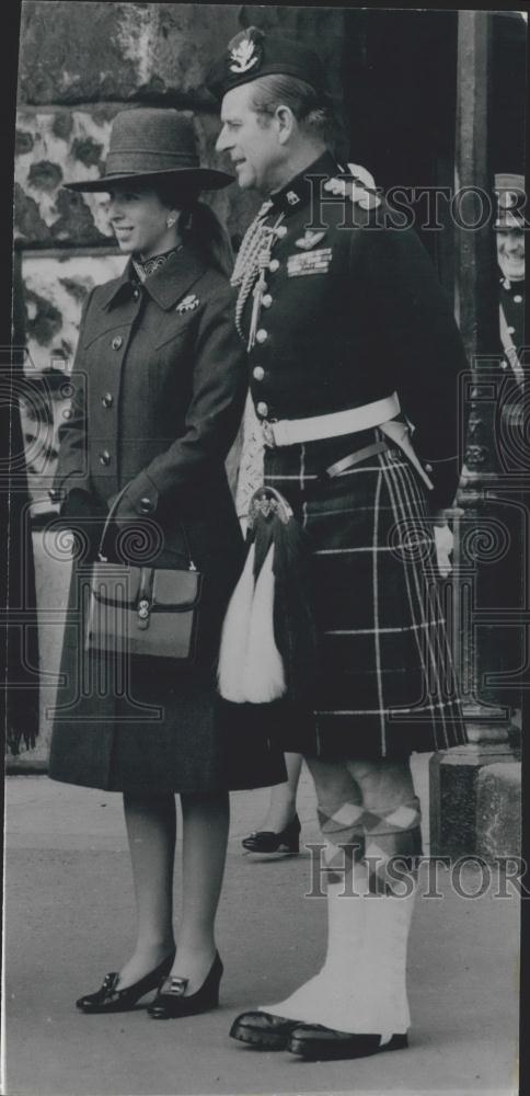 1971 Press Photo Prince Philip Princess Anne Beating Retreat Ceremony - Historic Images