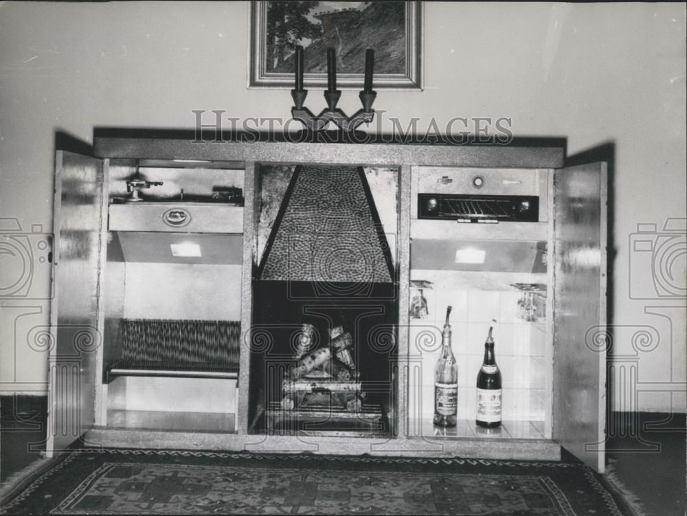 Press Photo Music Board, Fireplace, Berliner Hermann Thesing, Charloteenburg - Historic Images