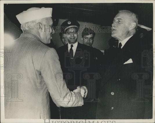 1954 Press Photo Canadian PM Mr St Laurent & Indian PM Me Nehru - Historic Images
