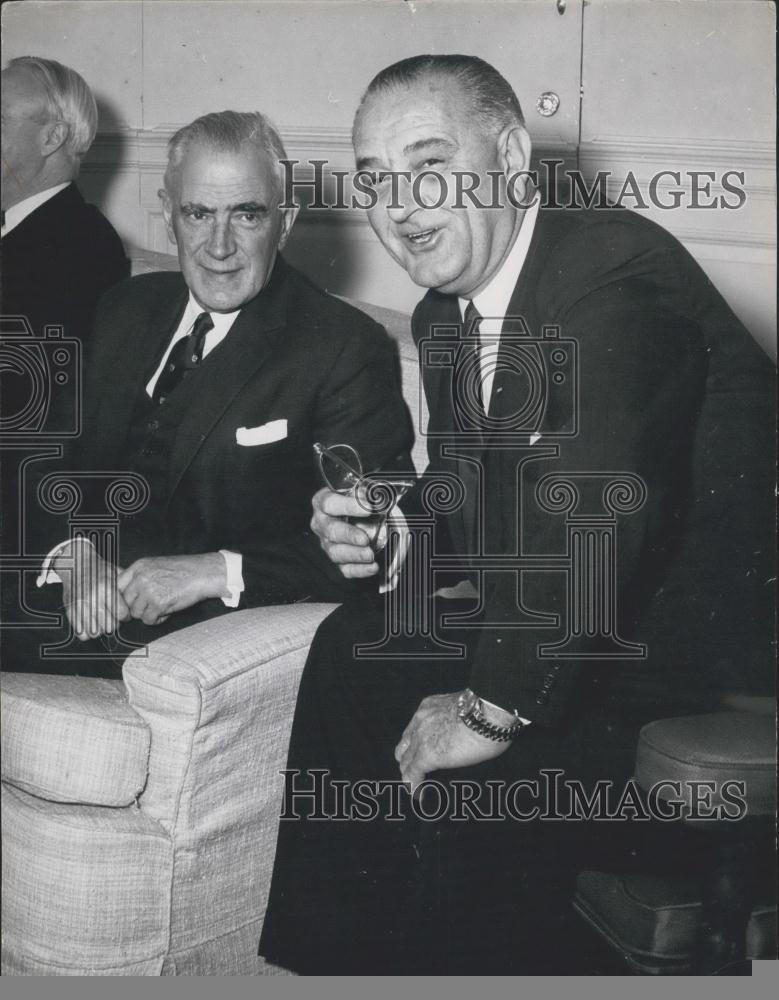 1965 Press Photo President Lyndon B. Johnson British Foreign Sec Michael Stewart - Historic Images