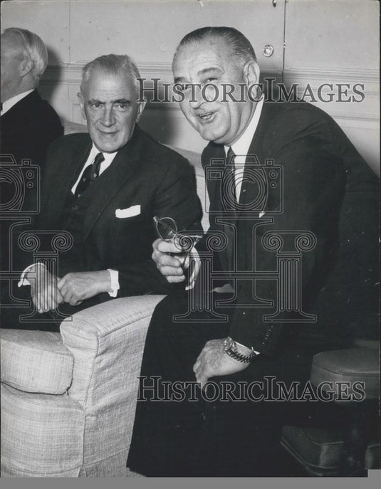 1965 Press Photo President Lyndon B. Johnson British Foreign Sec Michael Stewart - Historic Images