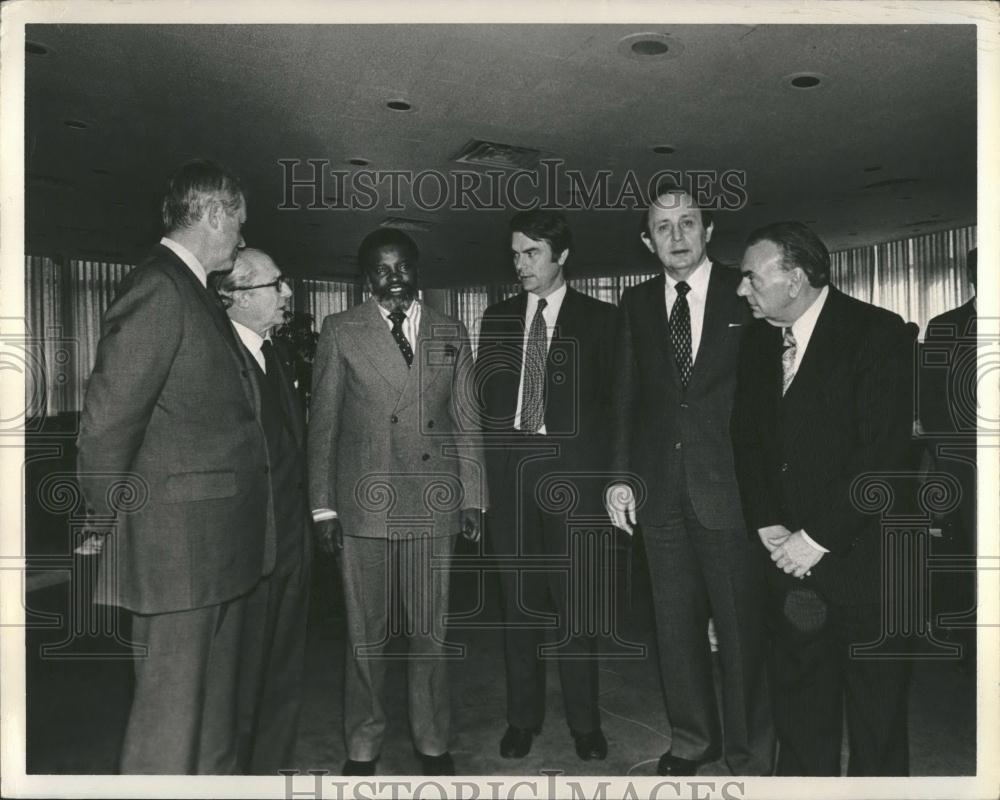 1978 Press Photo Namibia Conference UN Cyrus Vance Donald Jamieson David Owen - Historic Images