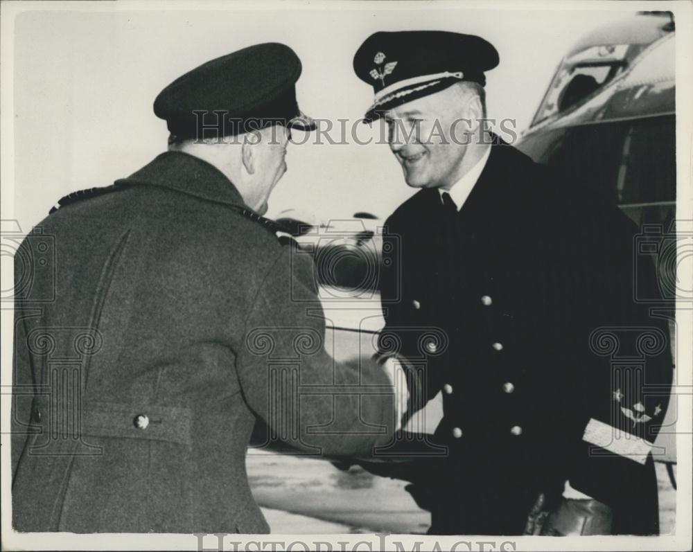 1955 Press Photo Swedish Air Force C.Inc. Visits Britain. Lieut. Gen. Axel Ljung - Historic Images