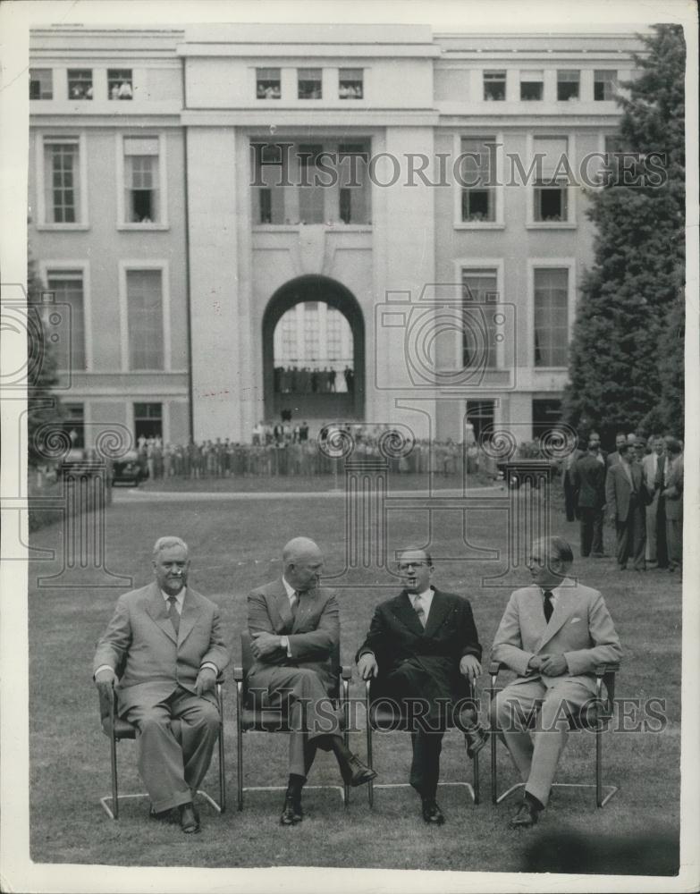 1955 Press Photo Marshal Bulganin, President Eisenhower, M. Faure and Sir Anthon - Historic Images