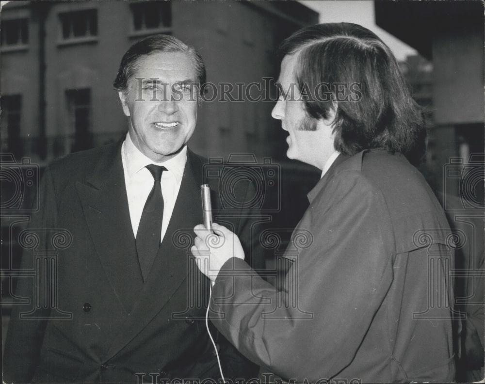 1973 Press Photo Roland Tiny Rowland Chief Executive Chartered Insurance Meeting - Historic Images