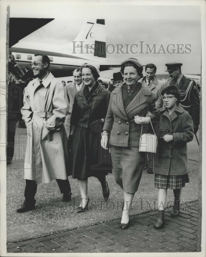 1959 Press Photo Netherlands Queen Juliana, Prince Bernhard, Princess Irene - Historic Images