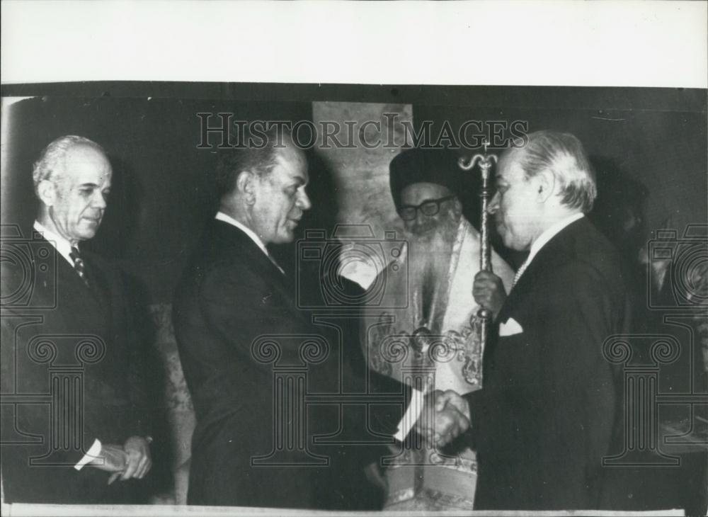 1973 Press Photo Greek Prime Minister Spyros Markezinis and President Papadopoul - Historic Images