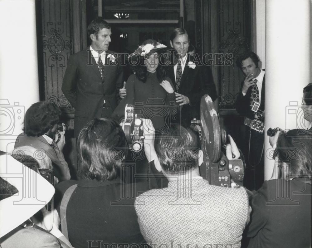 1971 Press Photo Nikki Pilic Wimbledon star actress bride Mija Adamovic - Historic Images
